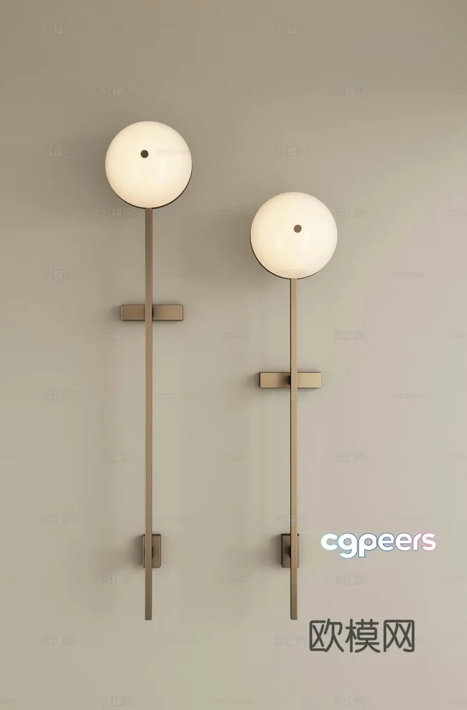 Modern metal wall lamp Long strip wall lamp Mirror front wall lamp Bedside wall lamp Working wall lamp 3D model