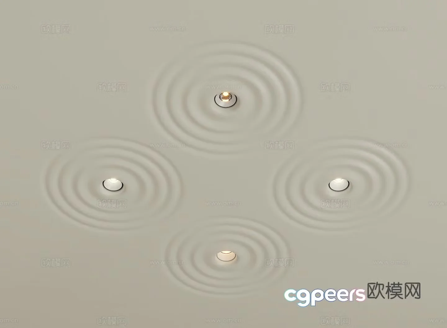 Modern water corrugated downlight spotlight 3d model