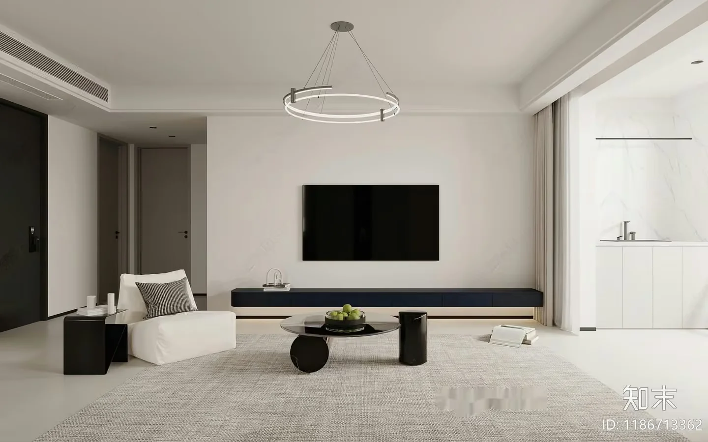 Modern Living Room 3D Model – 11022 – CORONA Render