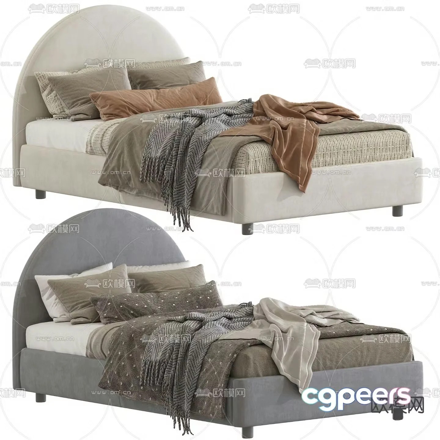 Modern single bed 3d model