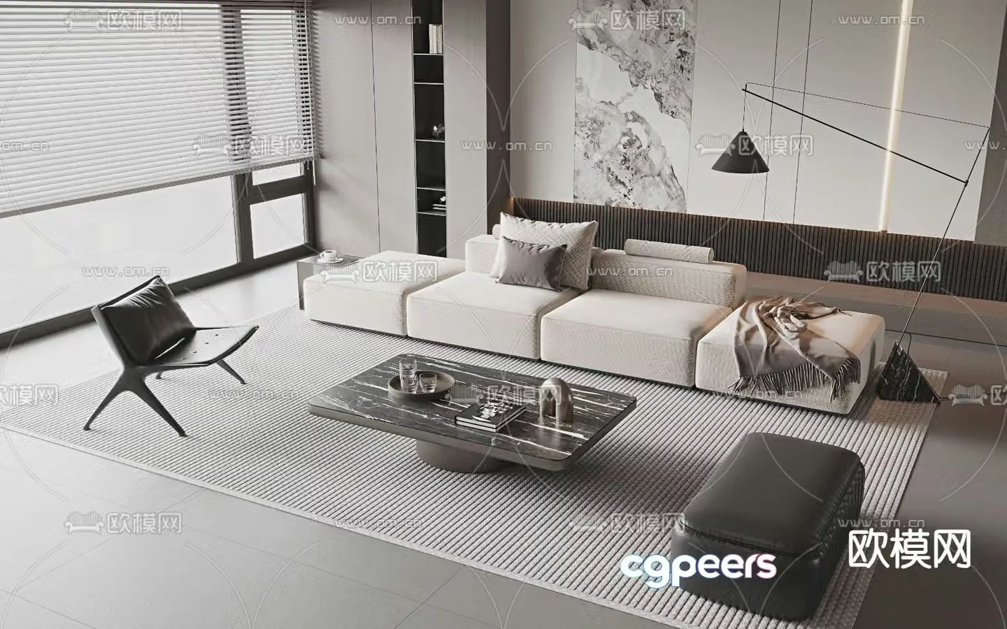 Italian sectional sofa 3d model