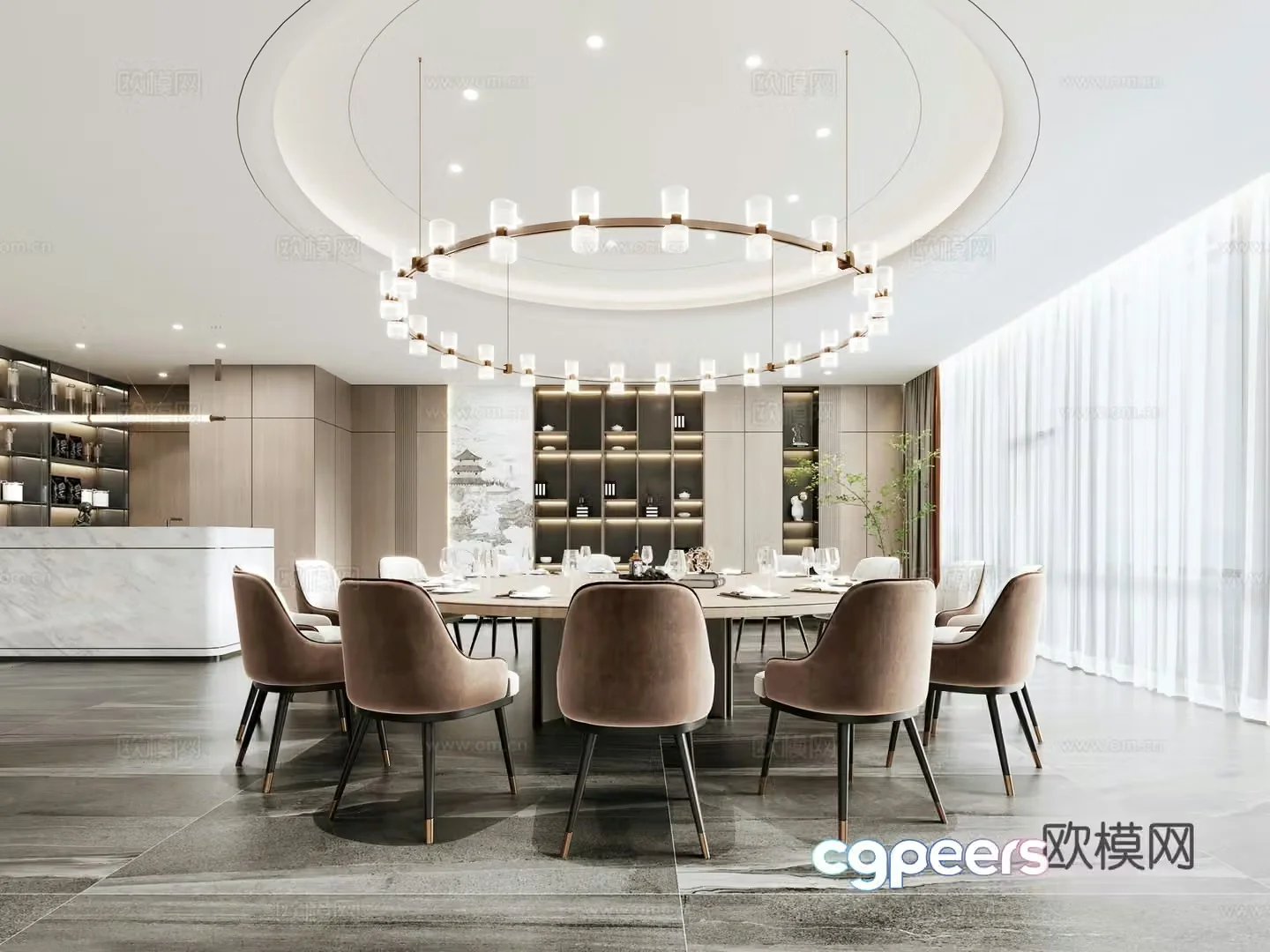 Restaurant private dining room 3D model