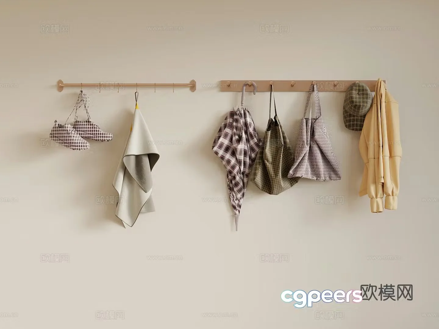 Modern clothes hook clothes hanger 3d model