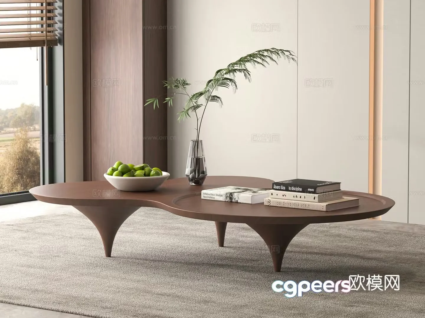 Medieval style coffee table special shaped coffee table 3d model