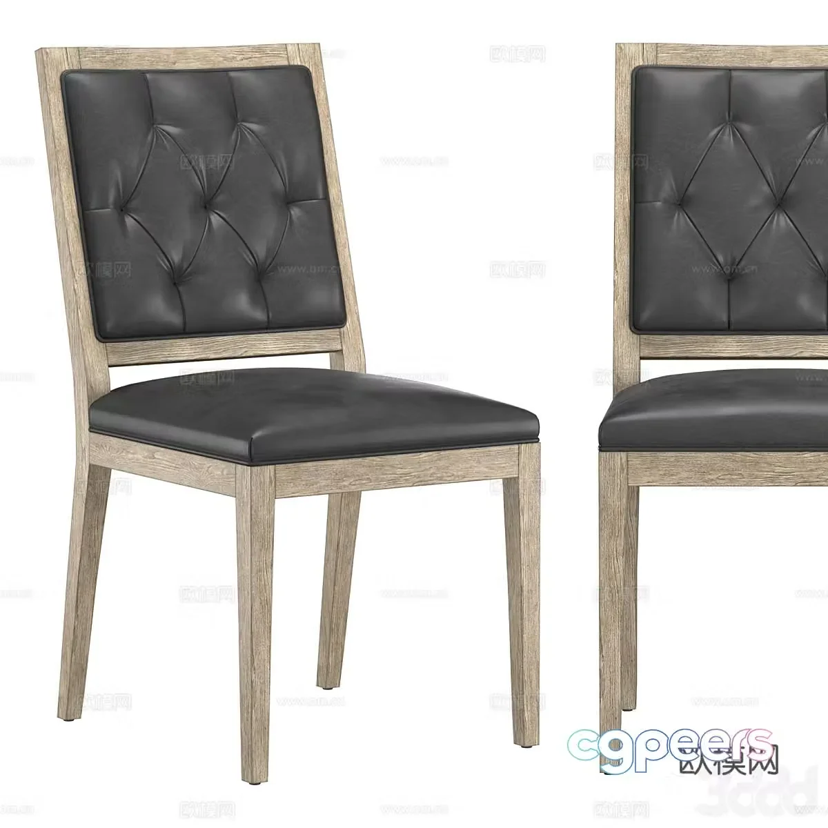 American simple dining chair 3d model