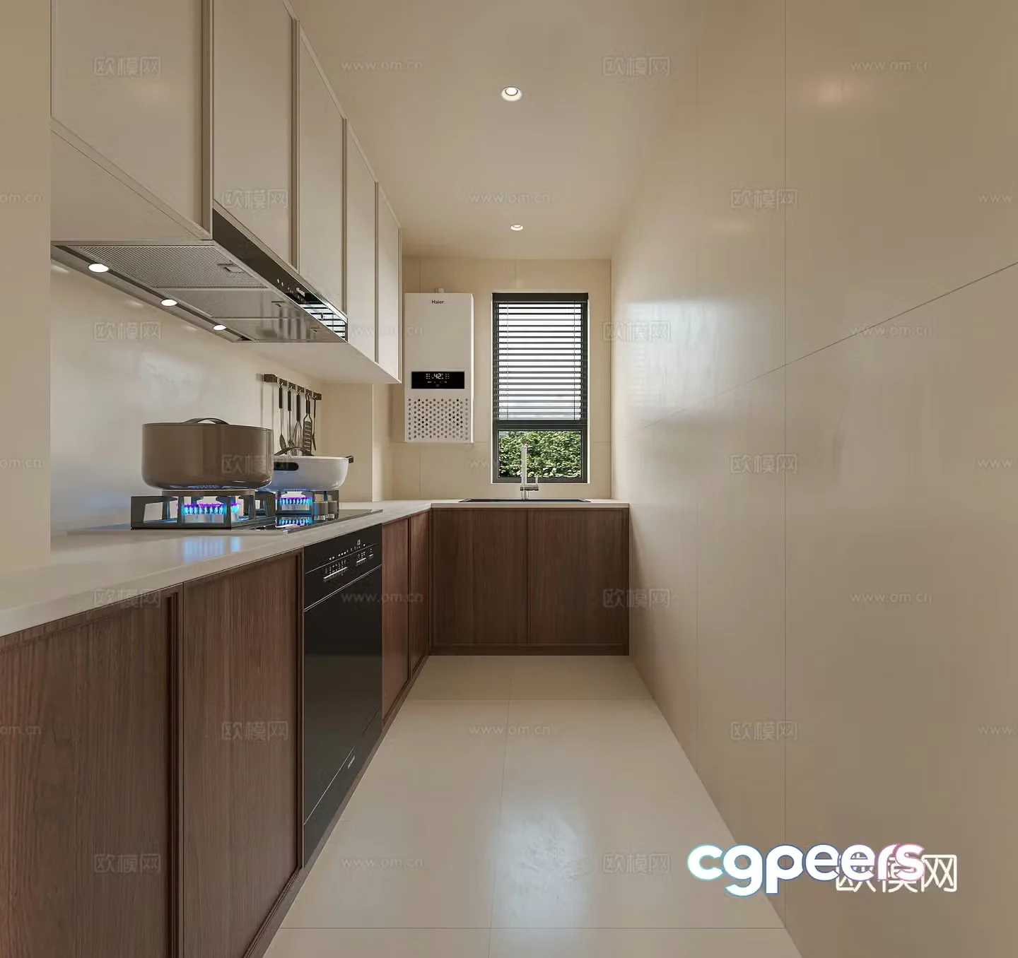 Middle style kitchen 3d model