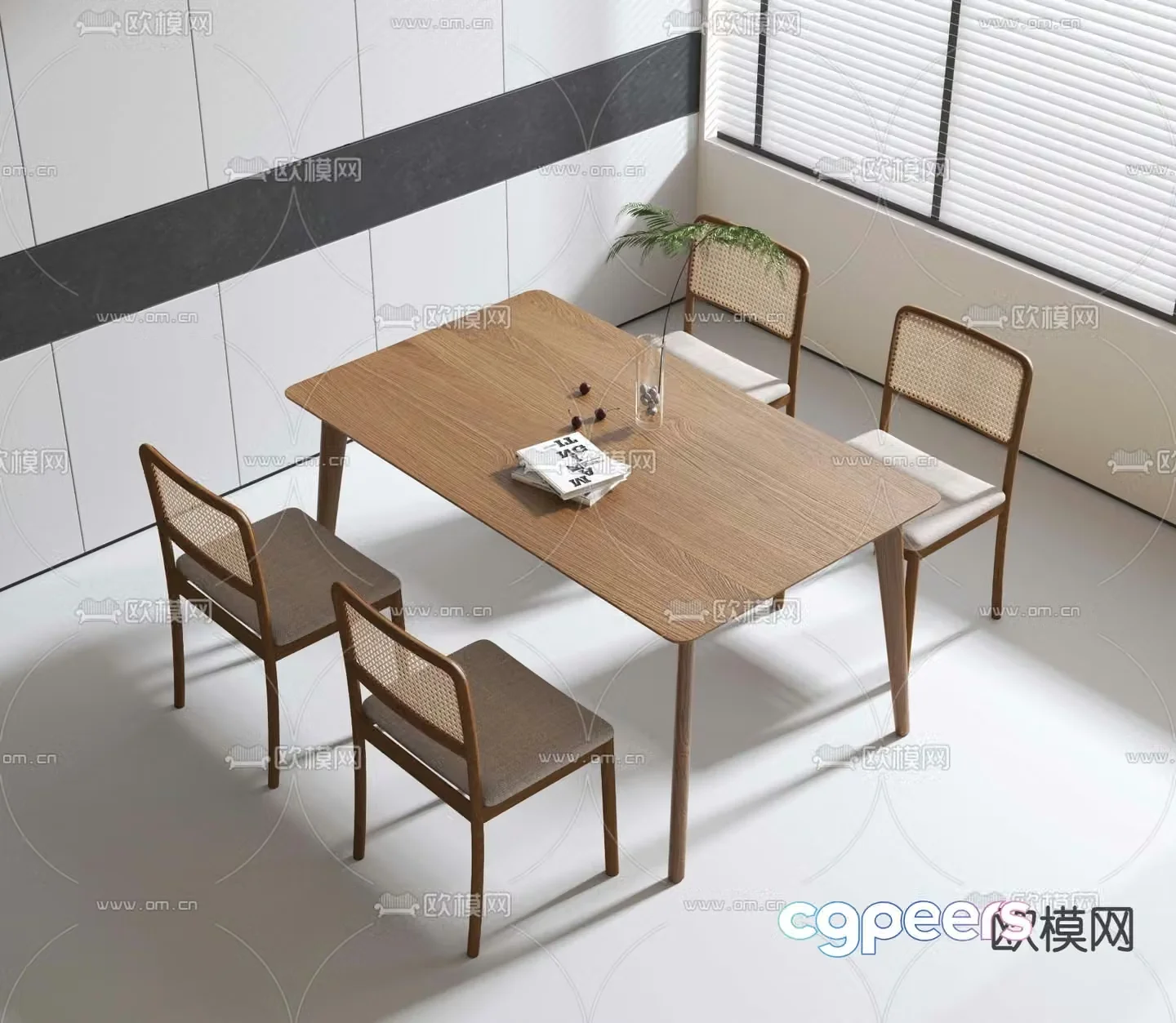 Leisure table and chair negotiation table and chair 3D model