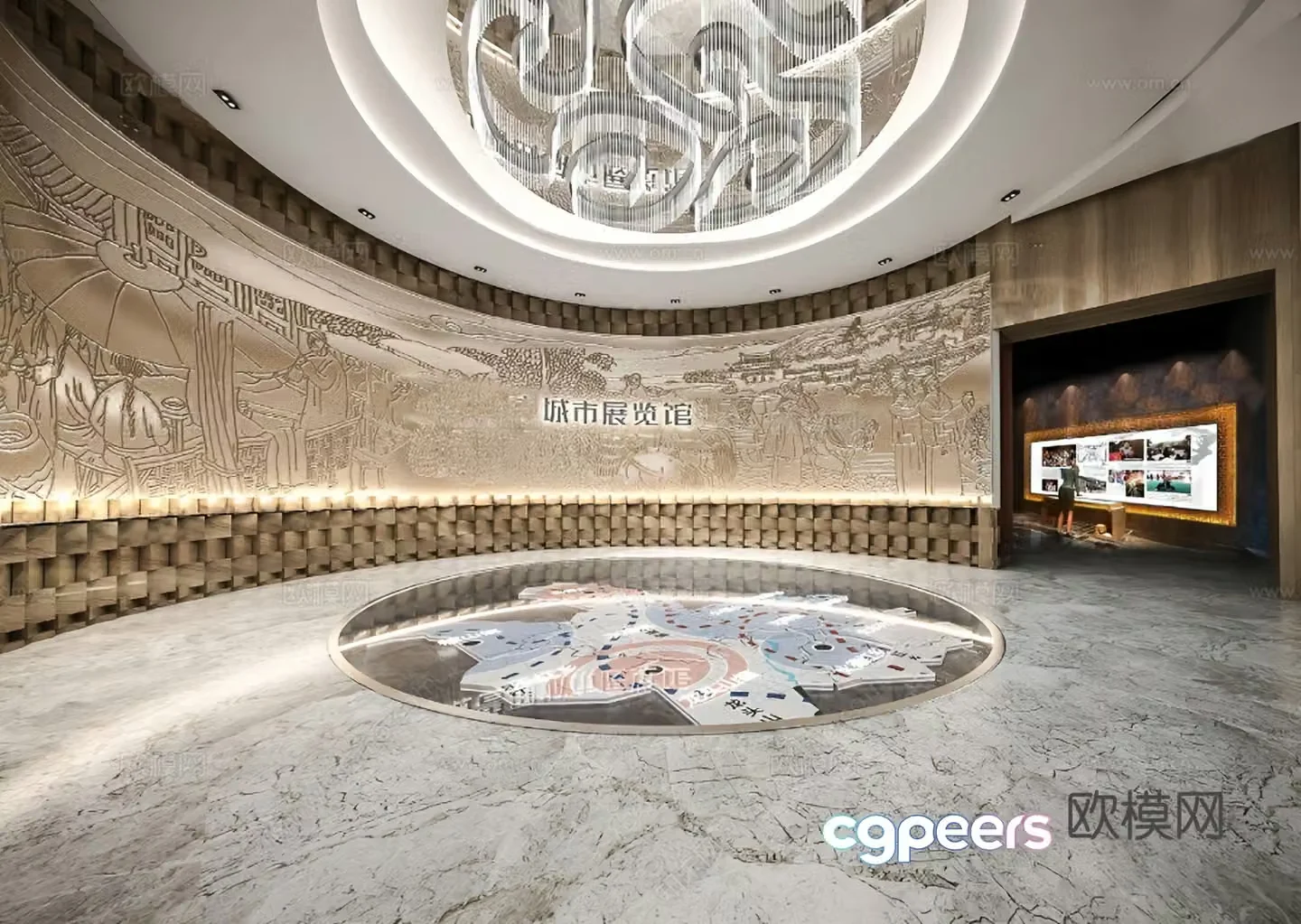 New Chinese-style exhibition hall 3d model