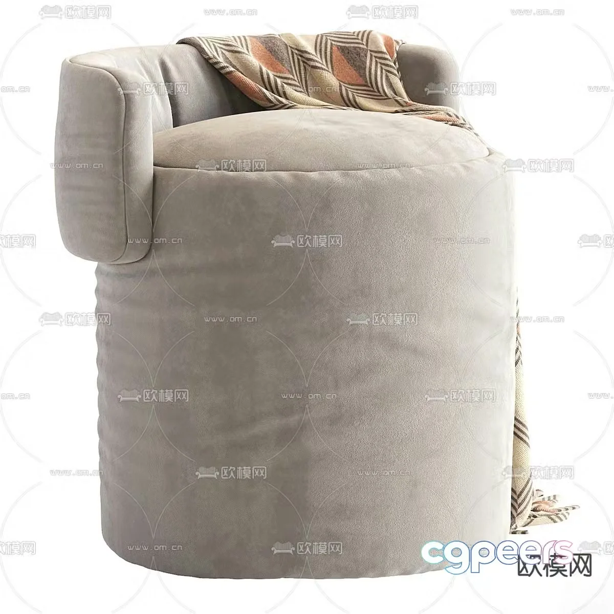 stool sofa stool footrest 3d model