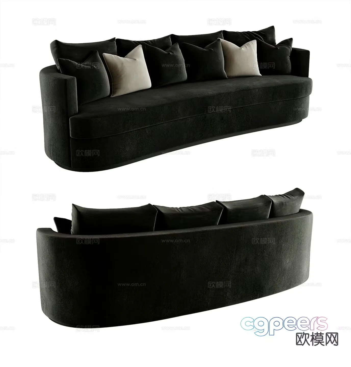 Modern curved sofa 3d model