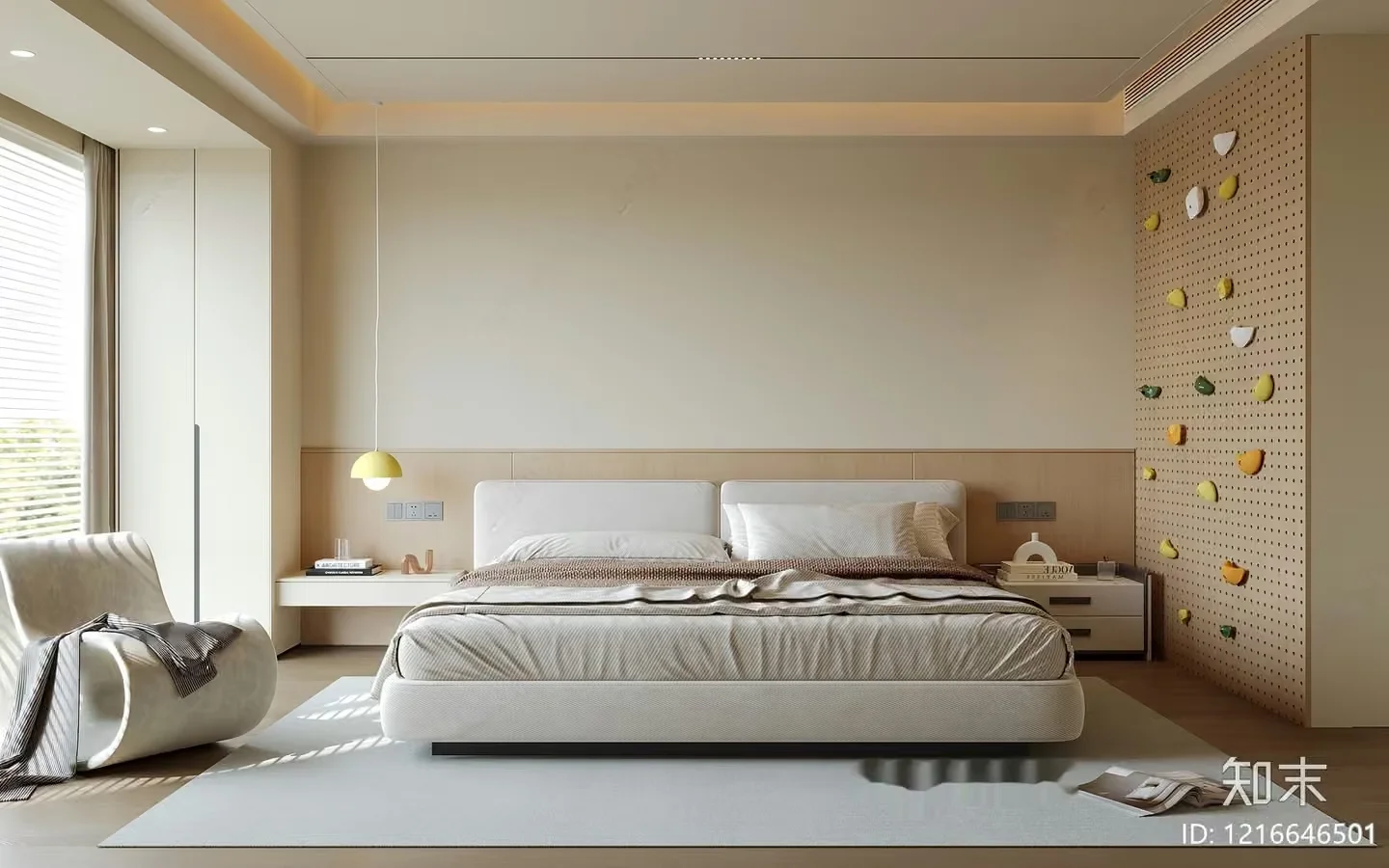 Modern Minimalist Bedroom 3D Model – 15280 – VRAY Render