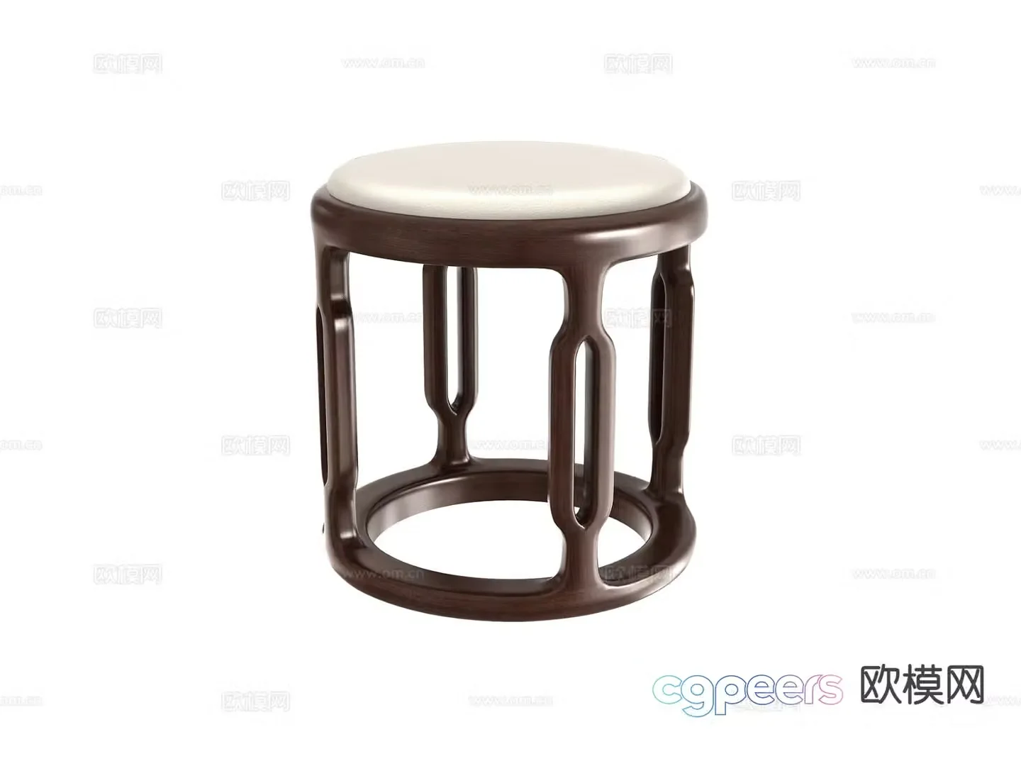 New Chinese style stool round stool makeup stool 3d model