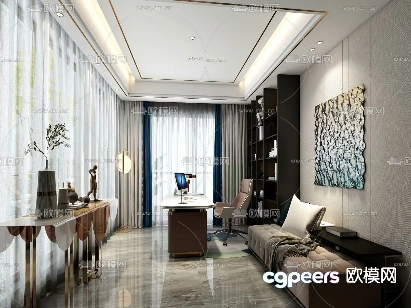 Modern study 3d model