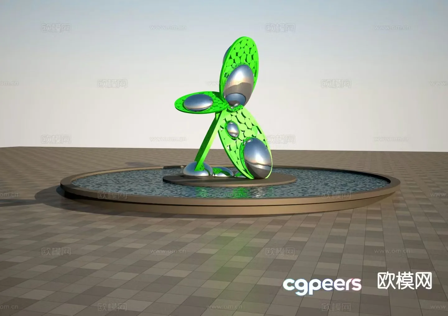 3d model of life water source sculpture