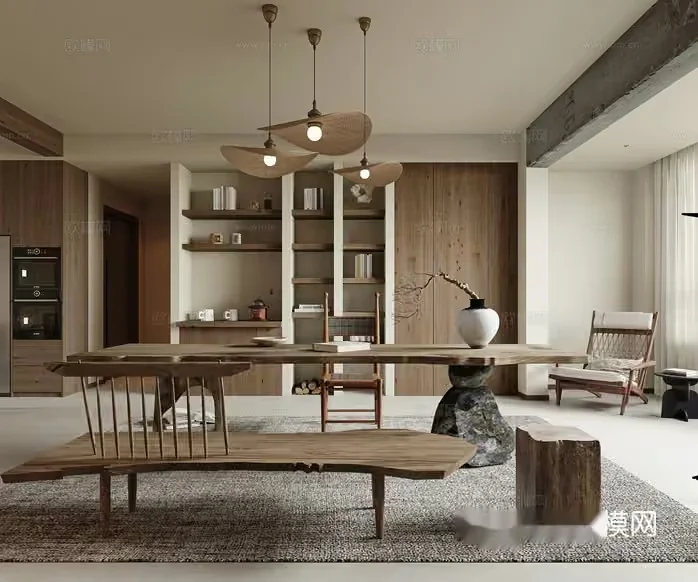 Modern Living Room 3D Model – 7718 – VRAY Render