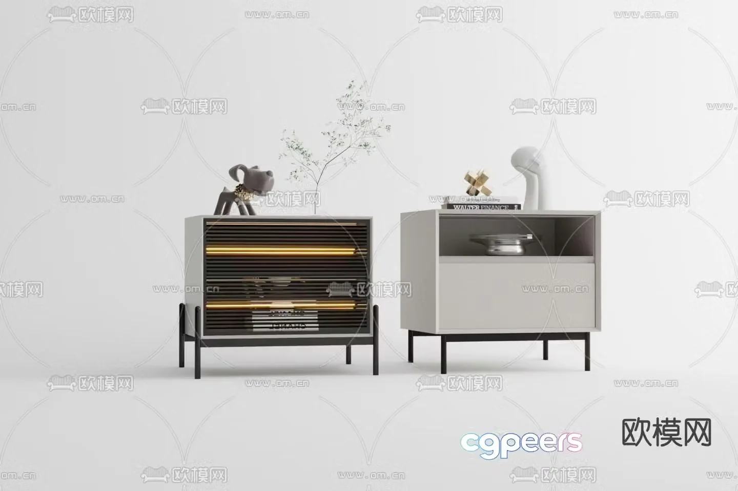 Modern bedside table 3d model