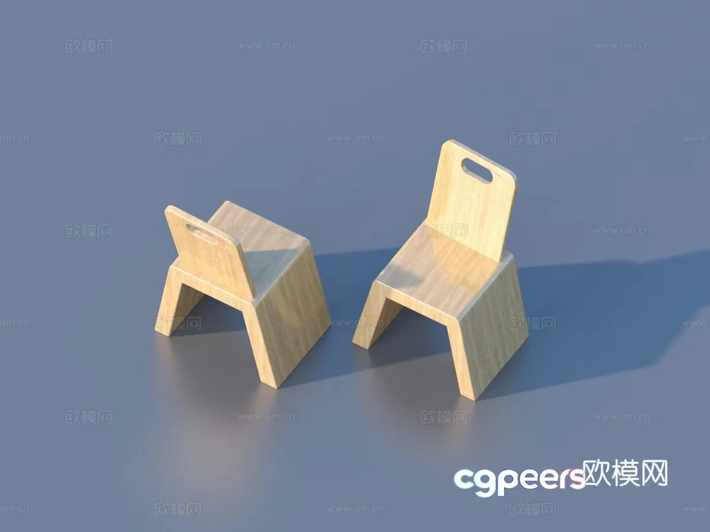 Stool Solid Wood Stool 3D Model