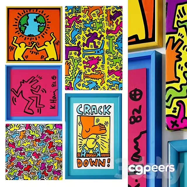 3ds Max Free – Painting Set Keith Haring