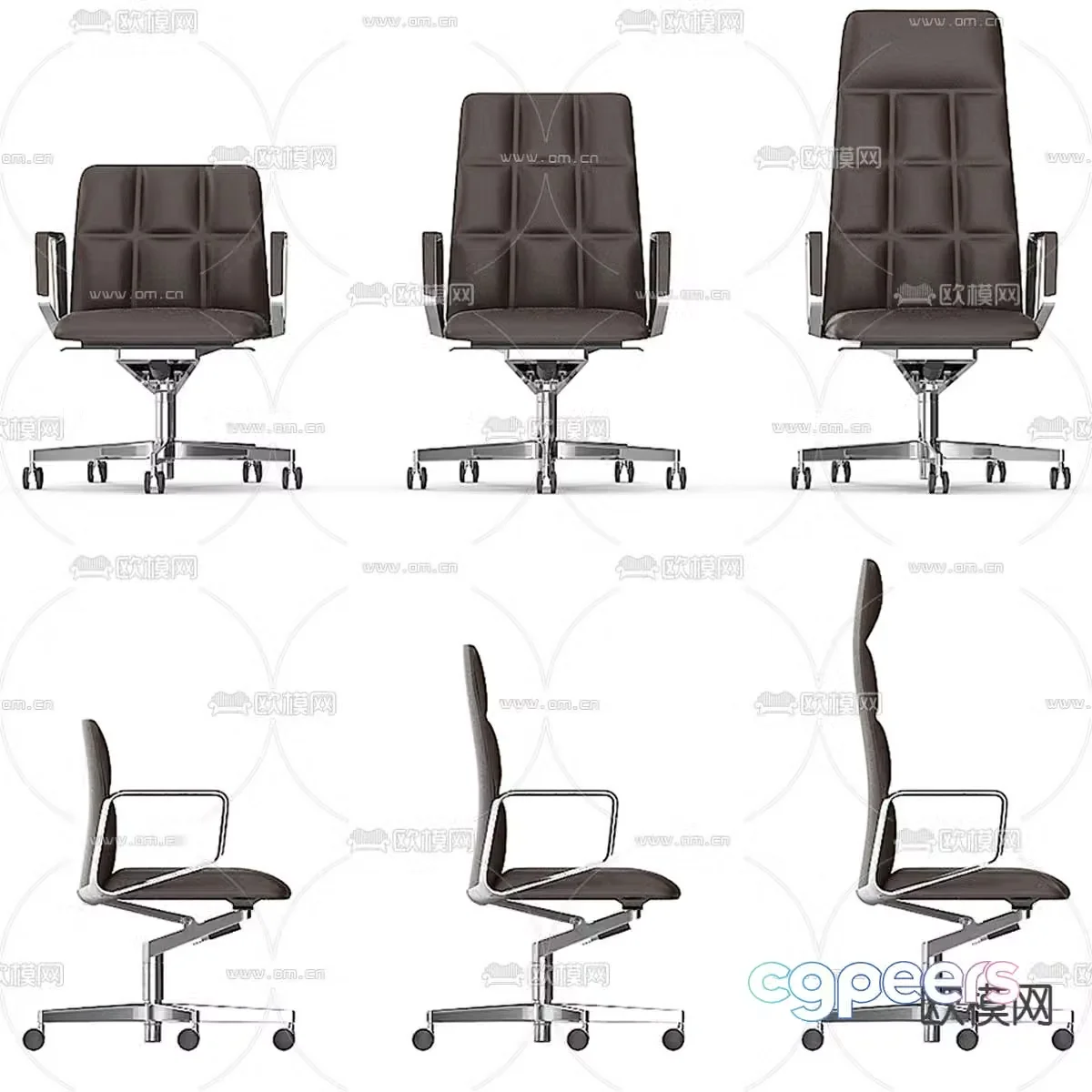 Leather office chair shift chair staff chair boss chair 3d model