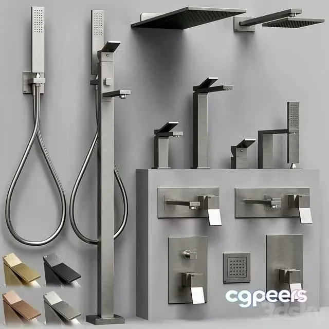 3ds Max Free – Gessi Rettangolo K bathroom faucet set