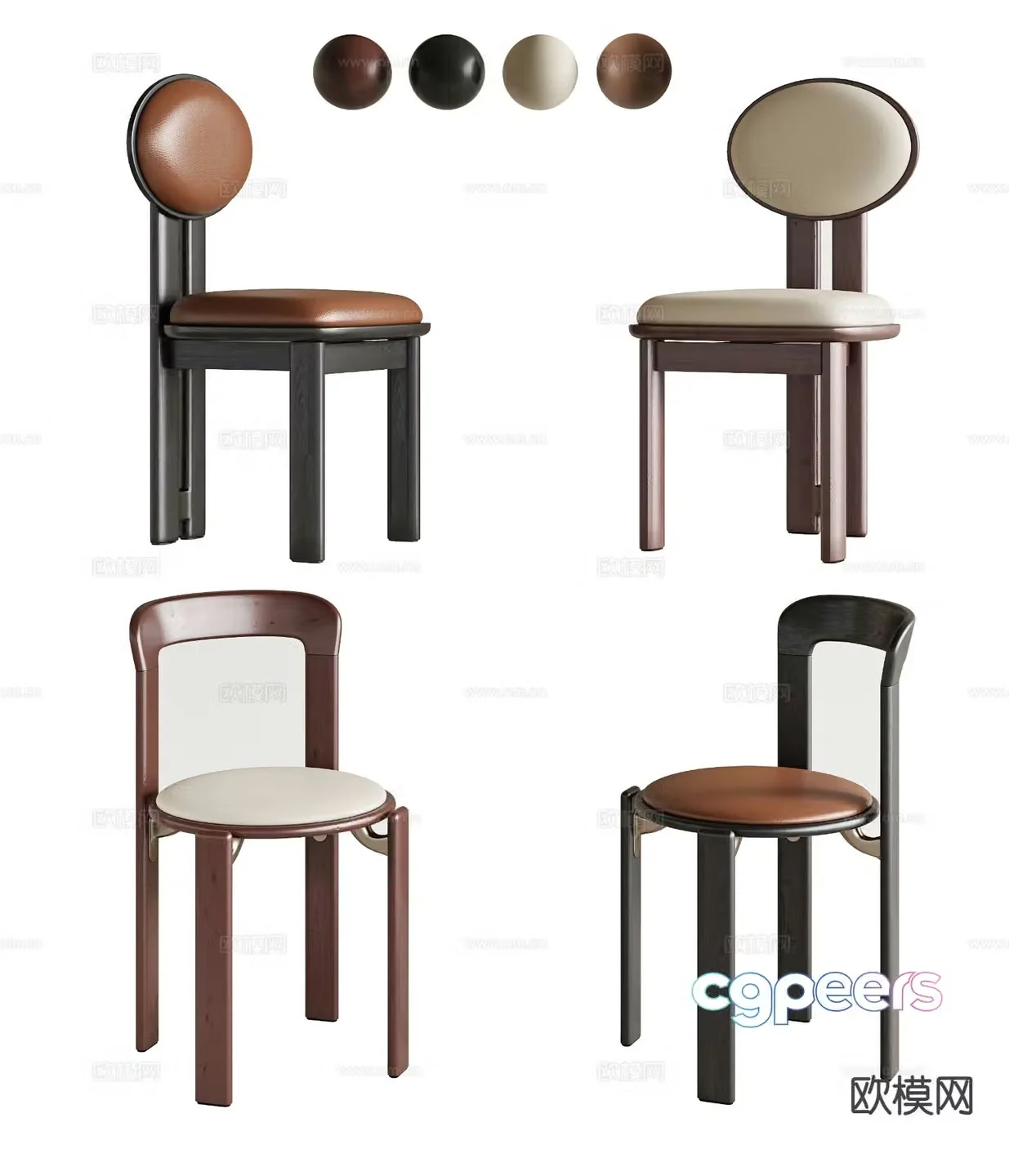 Medieval style single chair dining chair 3d model