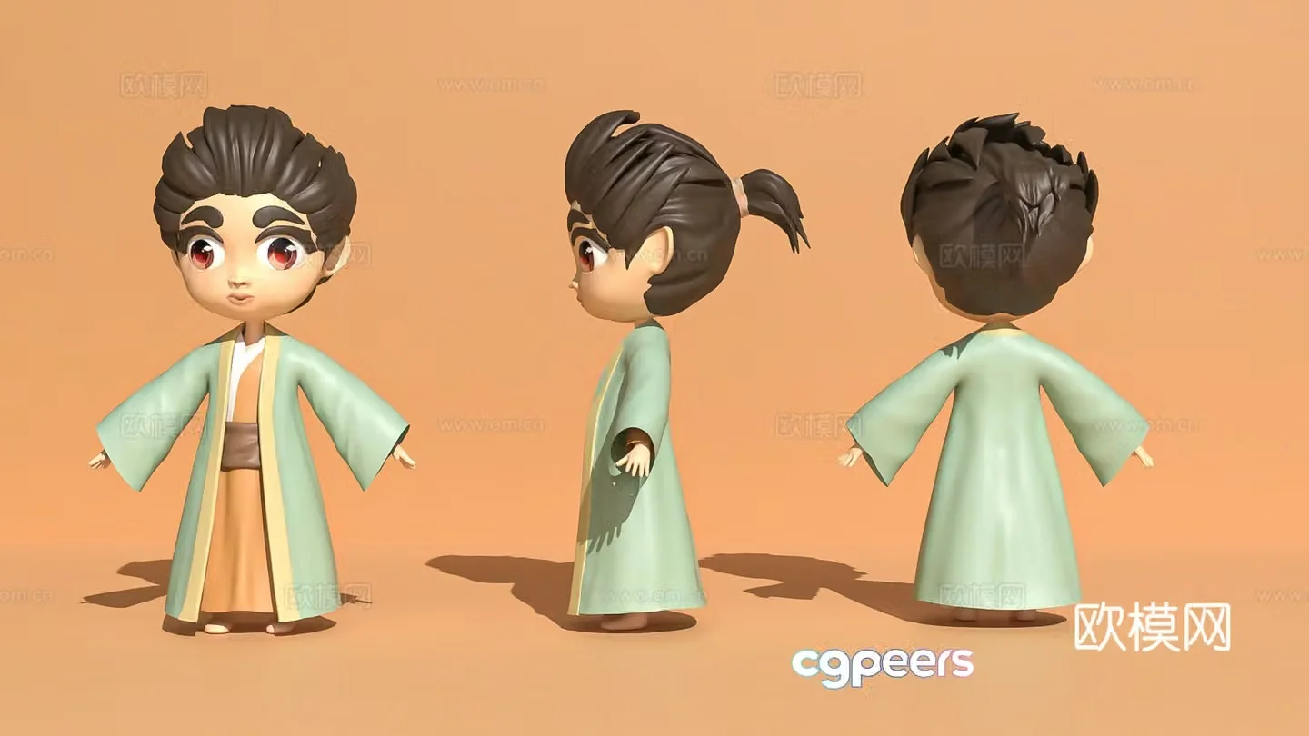 ip ancient boy character ornaments doll game character 3d model