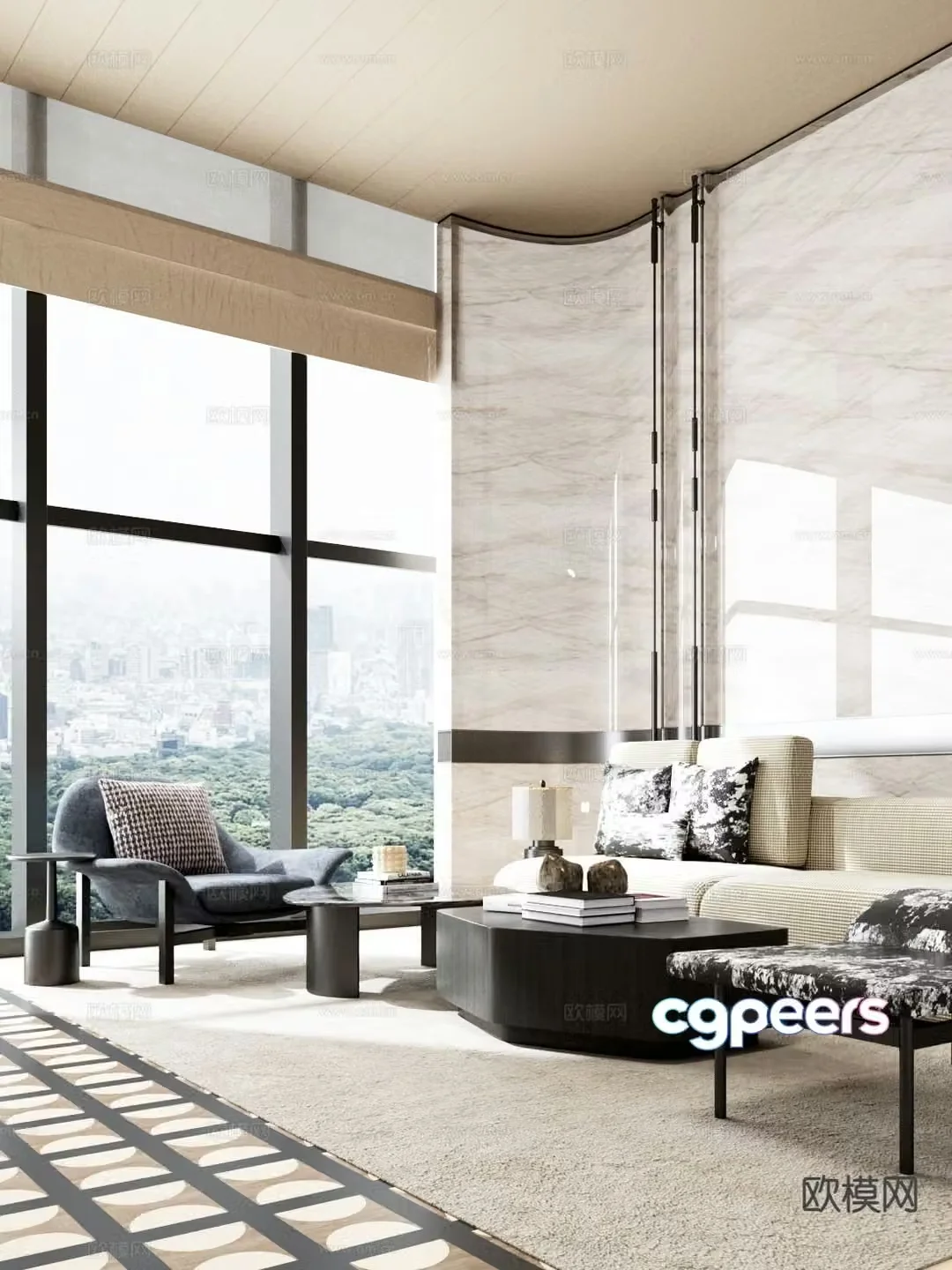 Modern sectional sofa 3d model