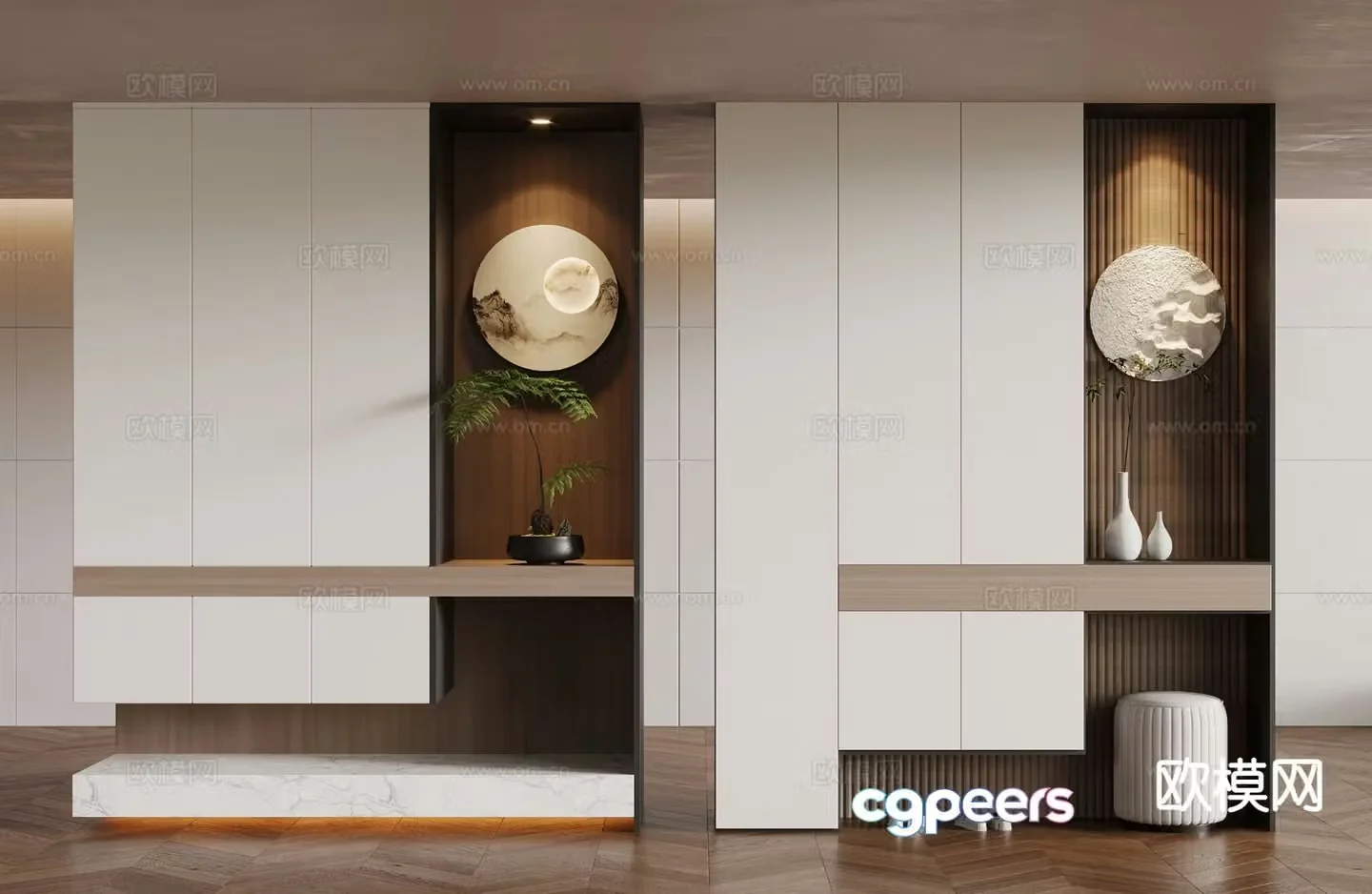 Entrance shoe cabinet partition cabinet 3d model