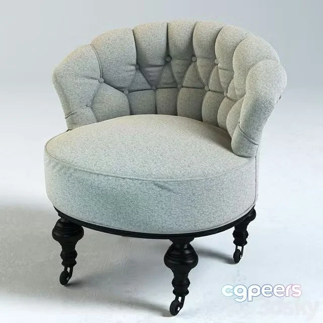 3ds Max Free – Chair gray with a low back, on wheels