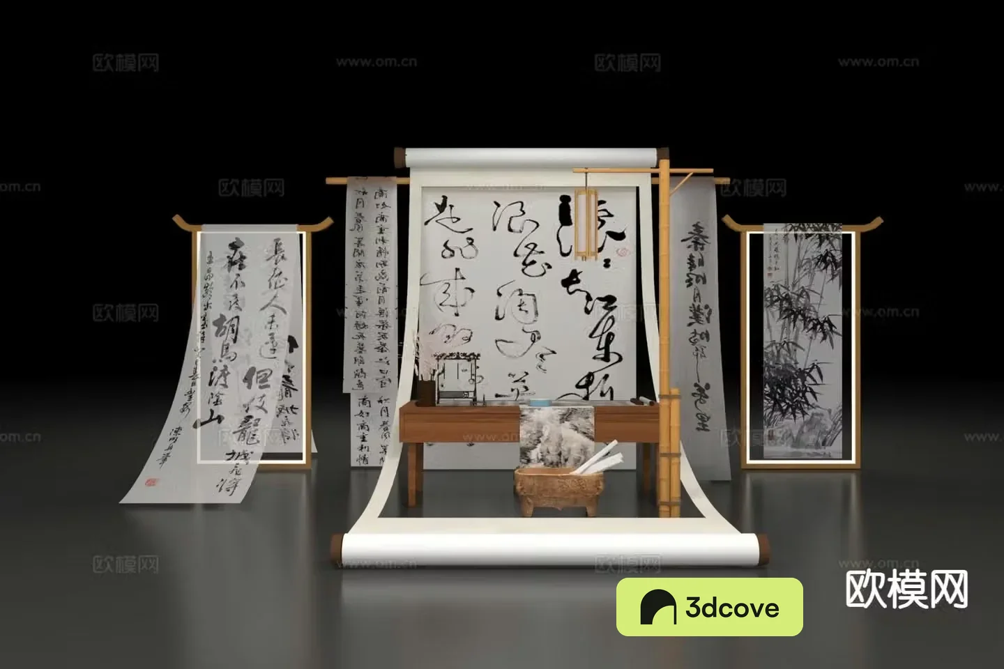 New Chinese style art display calligraphy painting and calligraphy