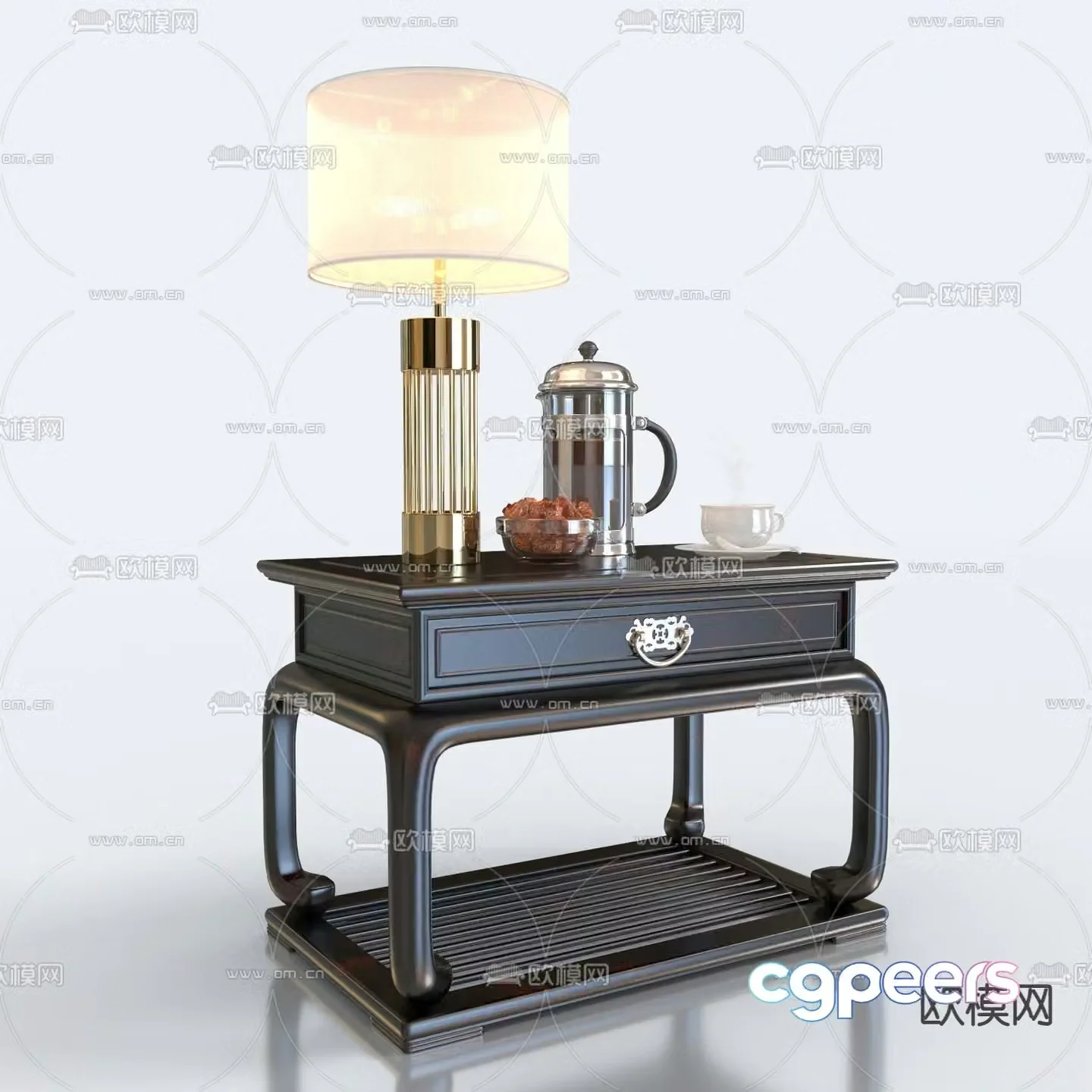 Chinese bedside table 3d model