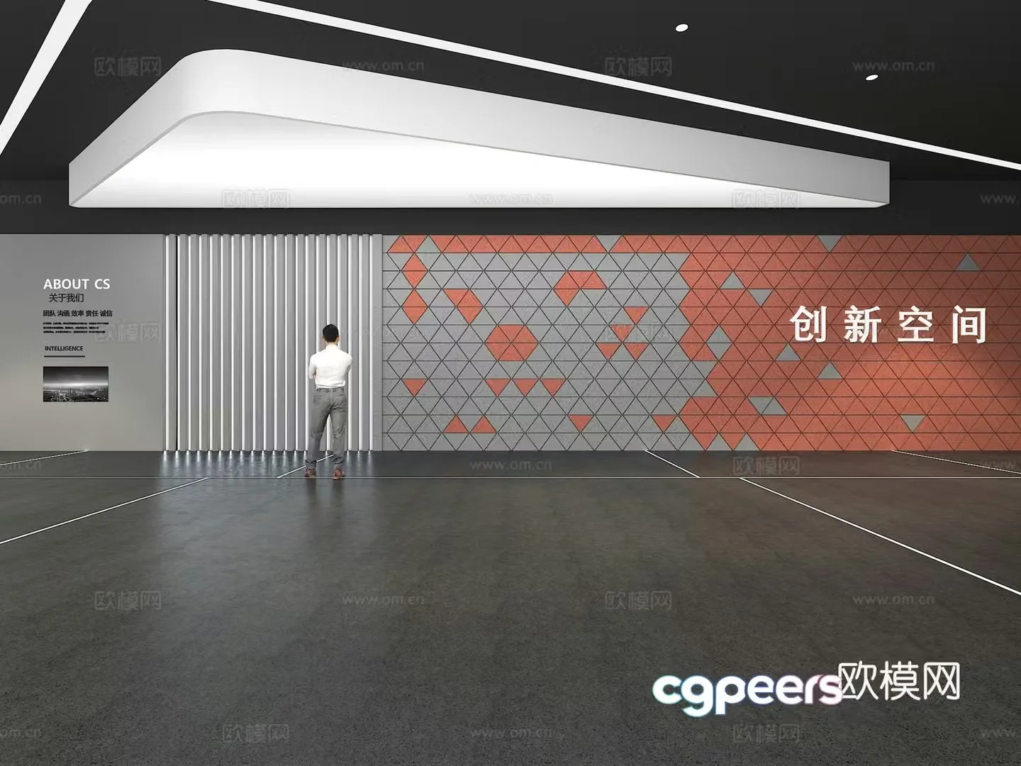 Cultural wall Corporate culture wall Display wall Theme wall Exhibition hall Campus culture Corridor 3D model