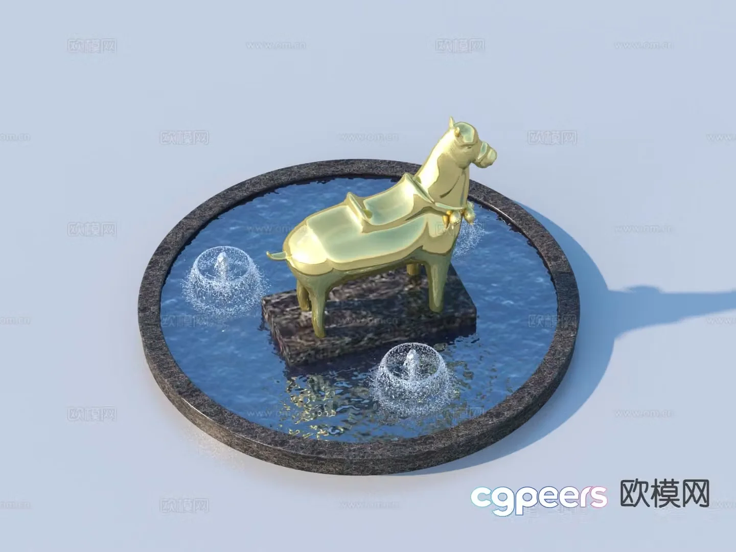 Urban Sculpture Waterscape Sketch Landscape Sculpture 3D Model