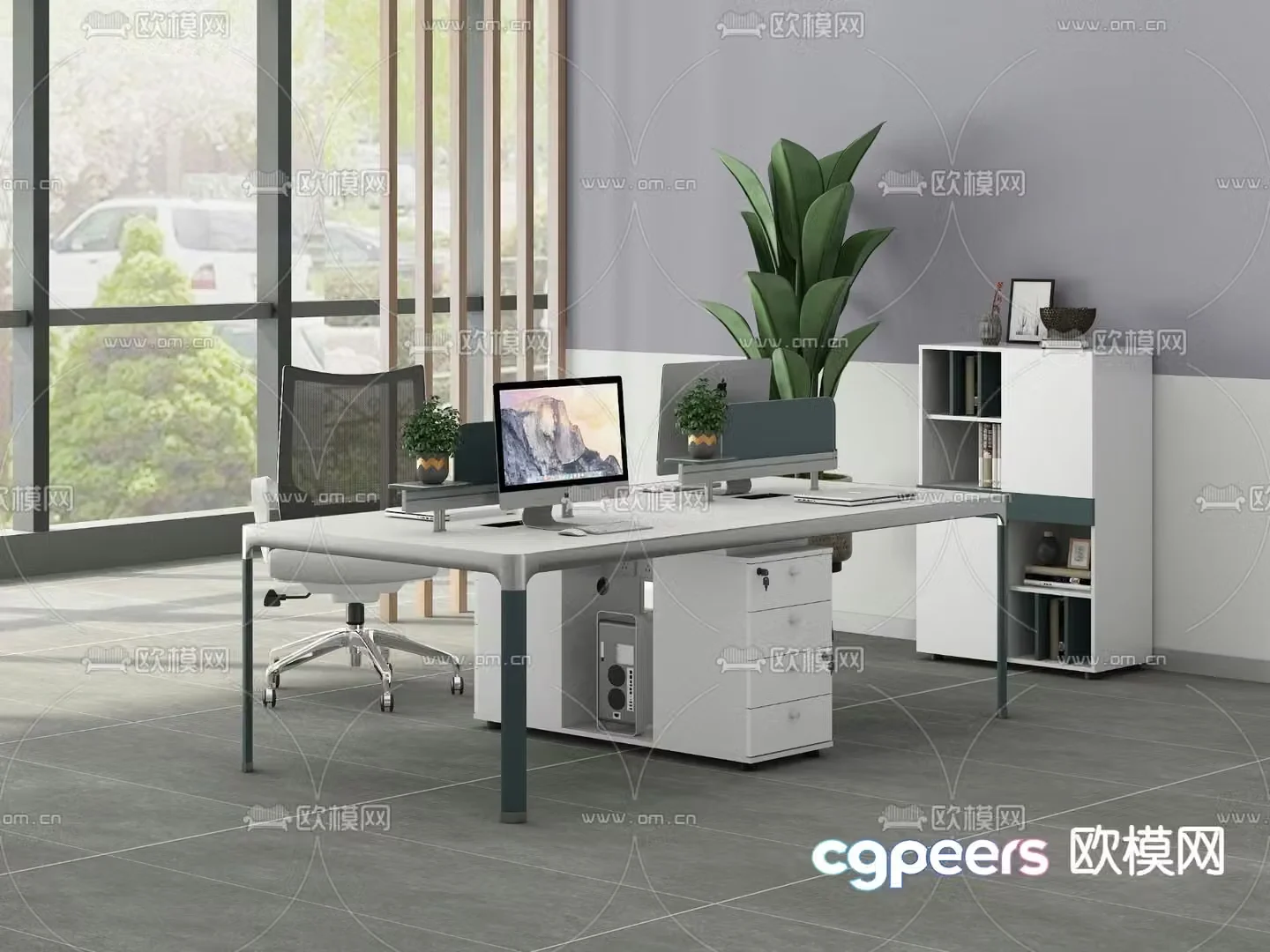 Card space desk workstation 3D model