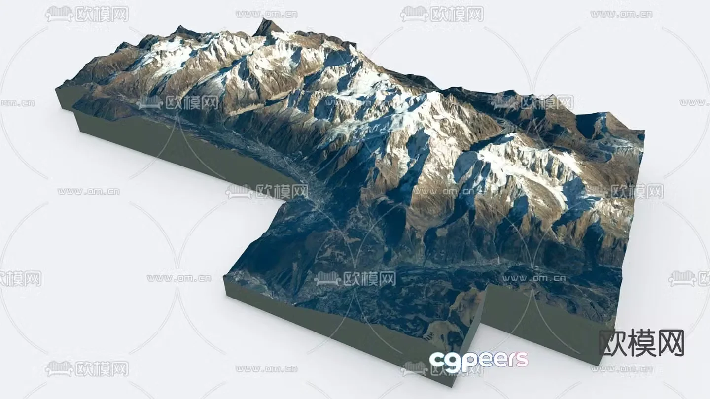 peaks mountains mountains mountains landscape 3d model