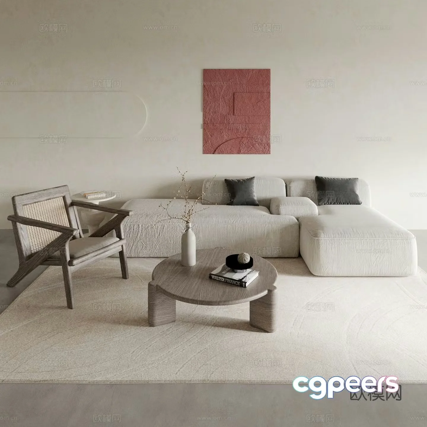Wabi Sabi modular sofa 3d model