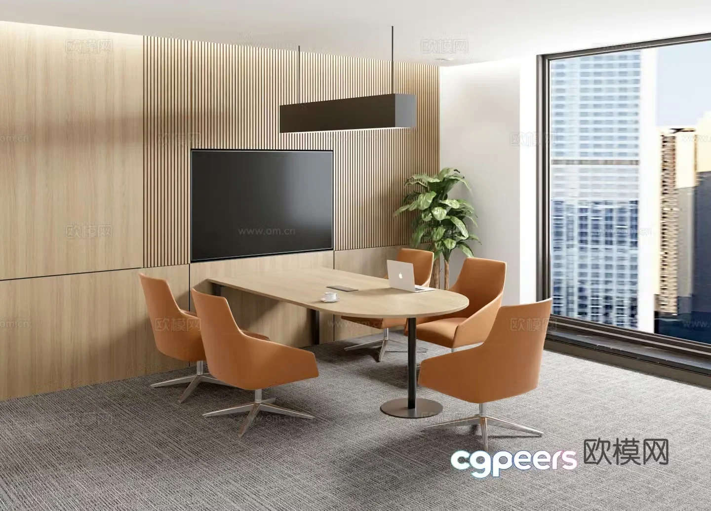Modern small negotiation room conference room 3d model