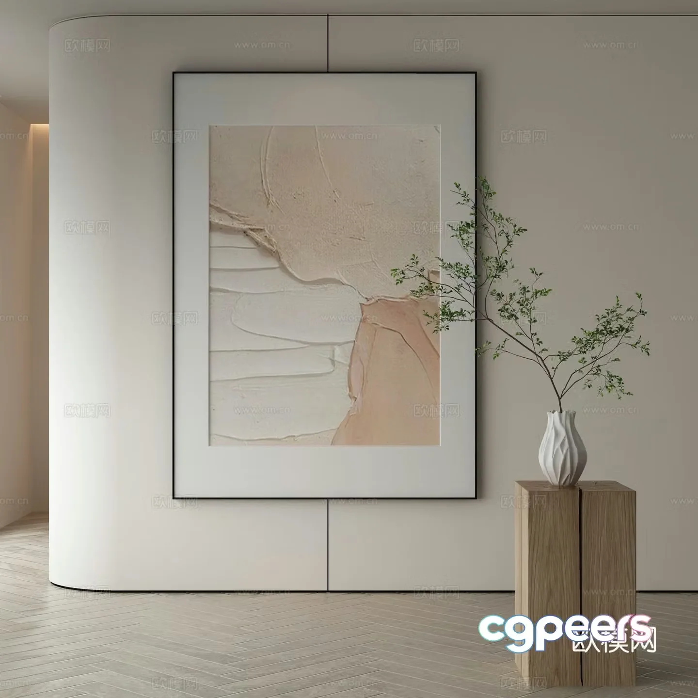Modern Wasabi Hanging Painting Oil Painting 3D Model