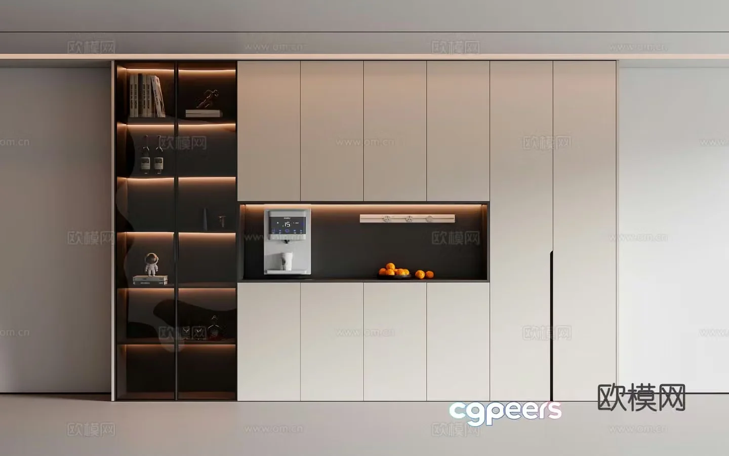 Modern wine cabinet sideboard 3D model