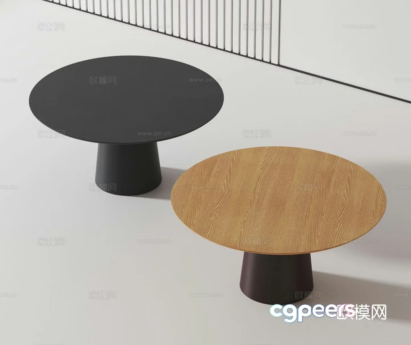 Modern dining table round dining table 3d model