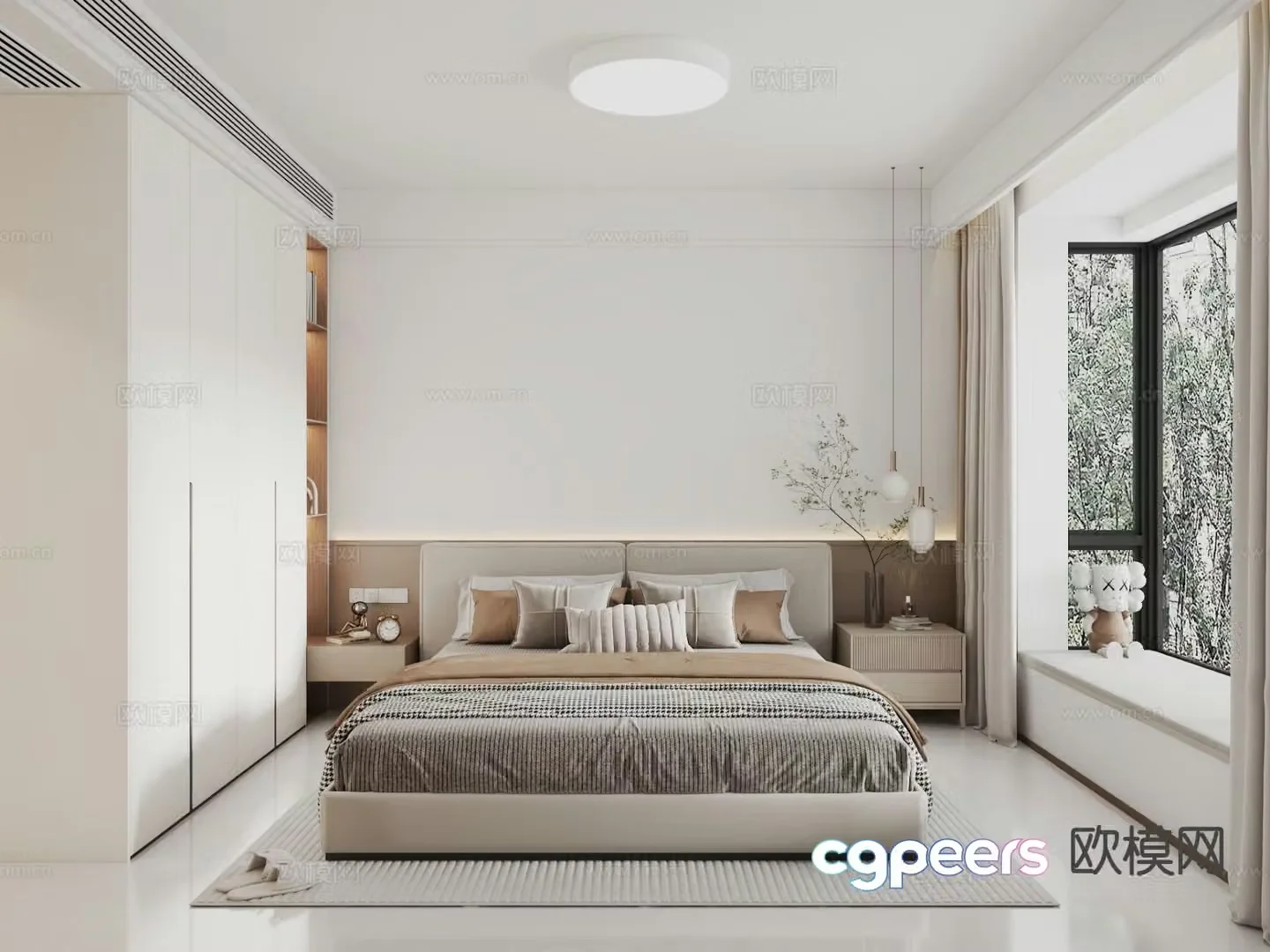 Modern bedroom master bedroom 3d model