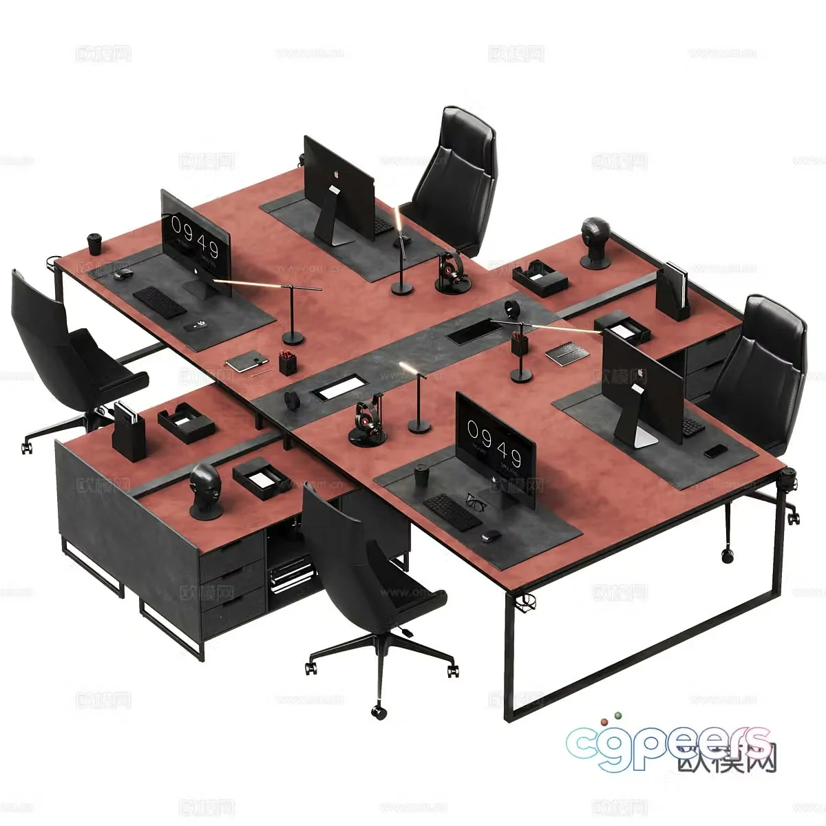 Modern light luxury employee office desk chair 3d model