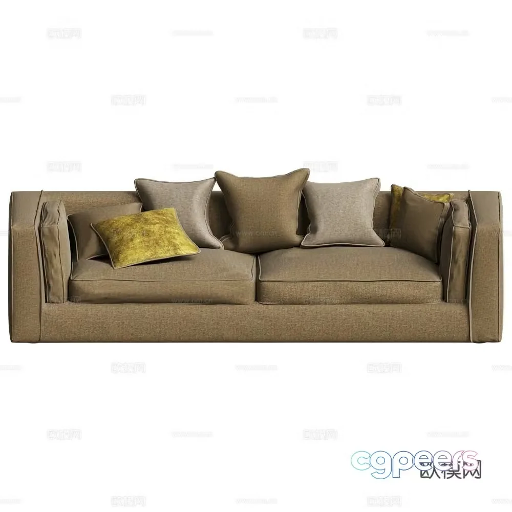 Villevenete modern simple fabric sofa double sofa fabric sofa 3d model