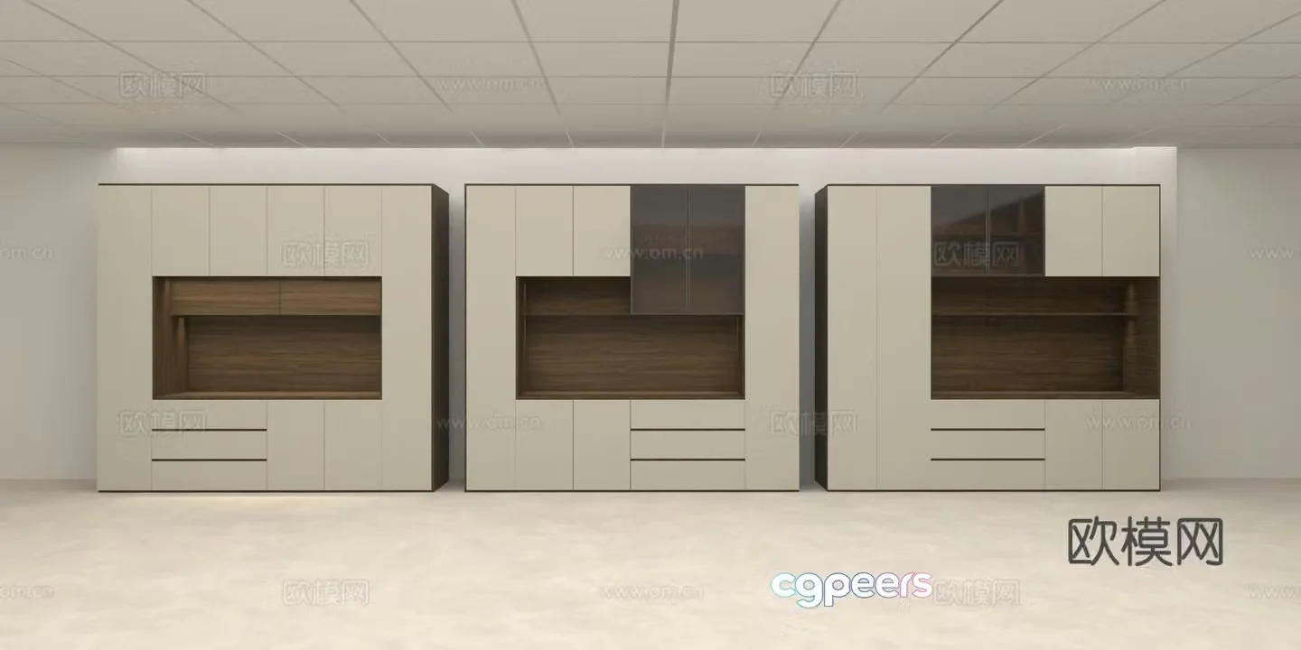 3D model of the medieval dining side cabinet