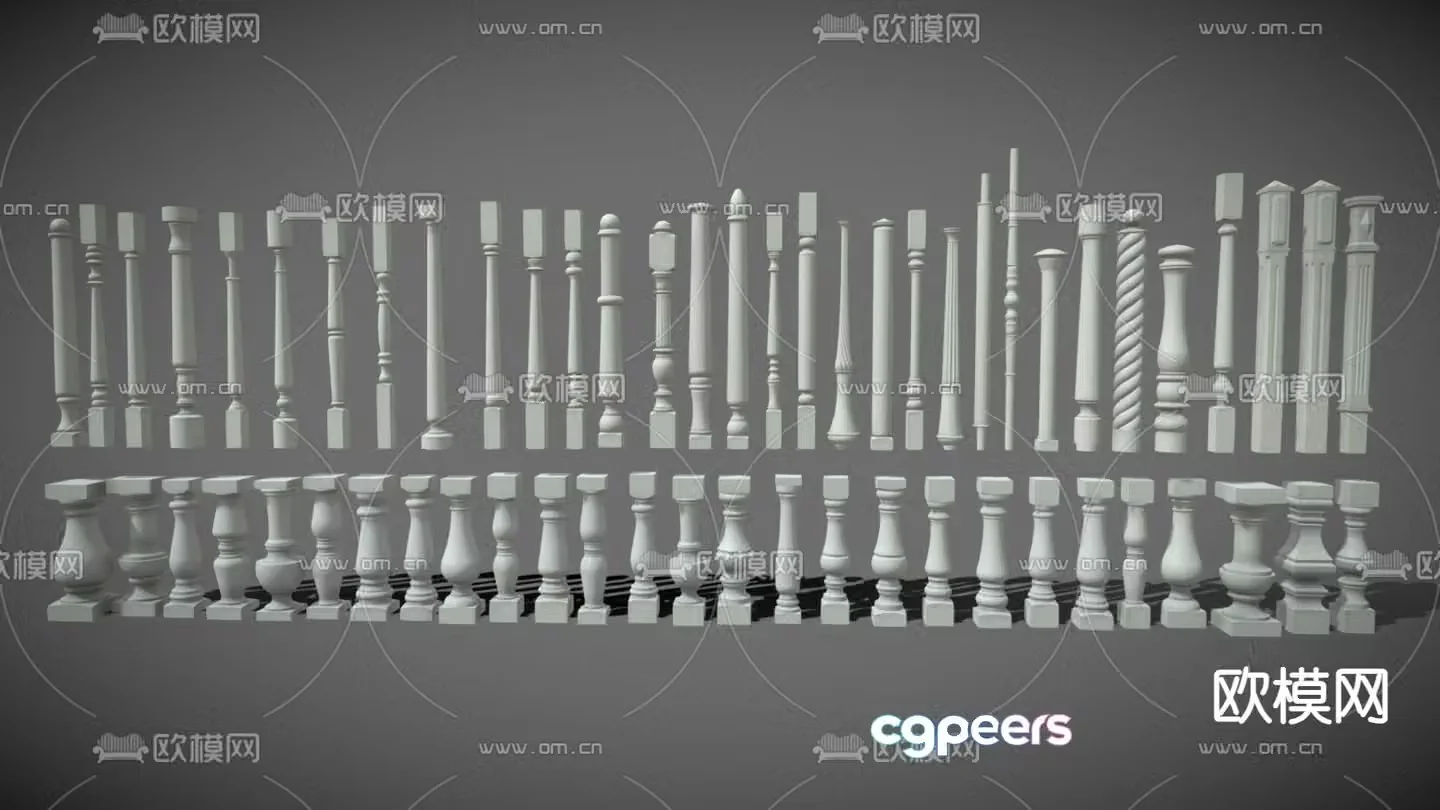 Simple European Column Roman Column Stone Column Cylinder 3D Model