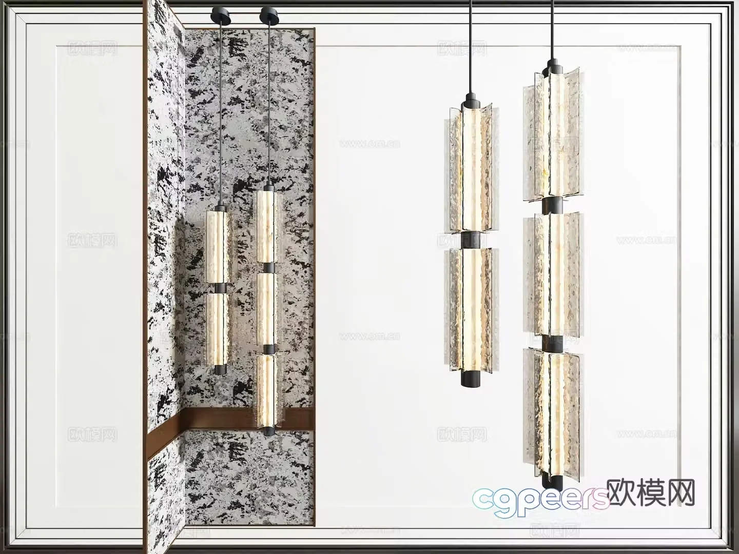 Modern light luxury Italian chandeliers 3D model