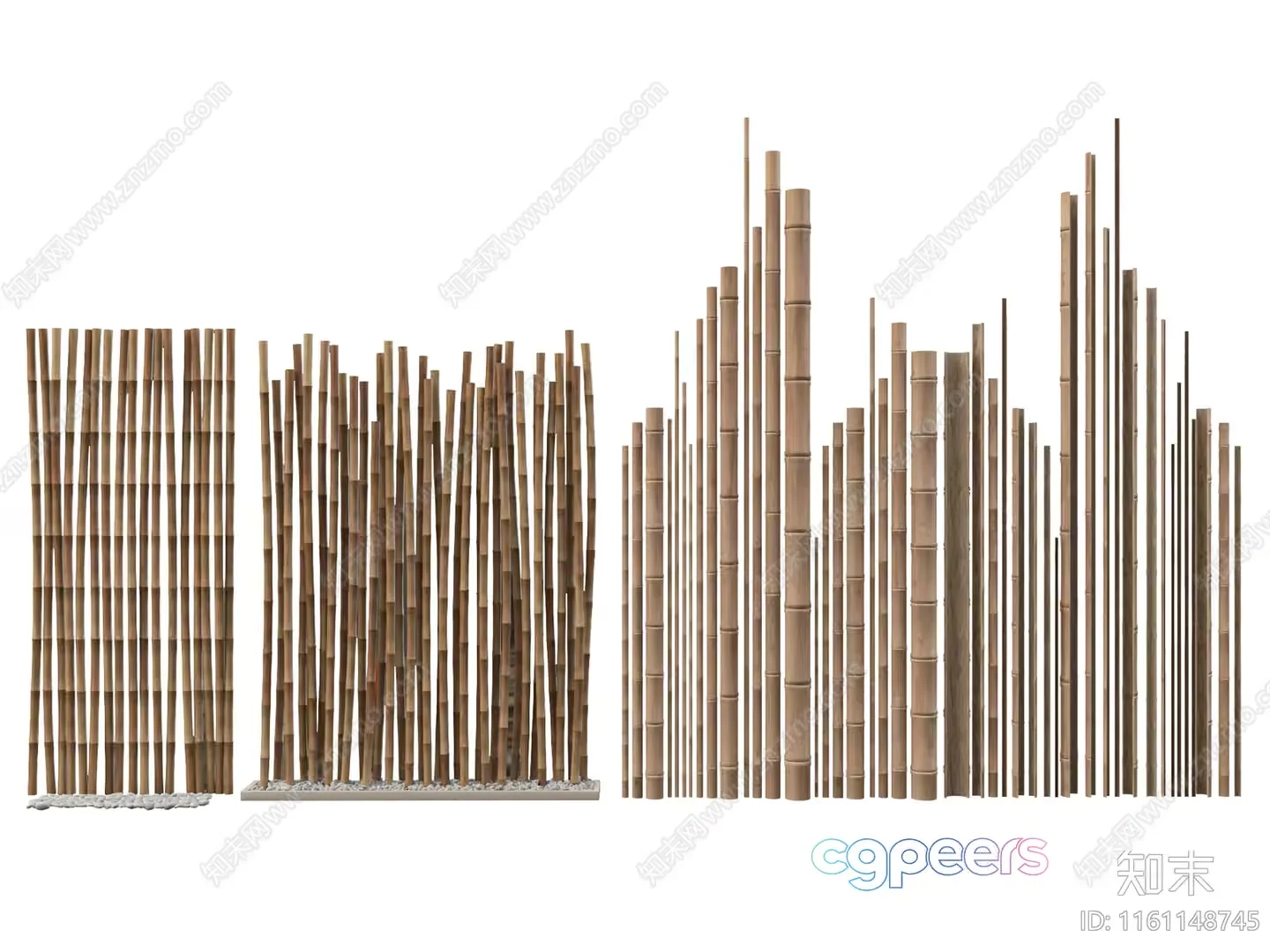 Abstract Bamboo Art Pieces 3D Model – 4659 – VRAY Render