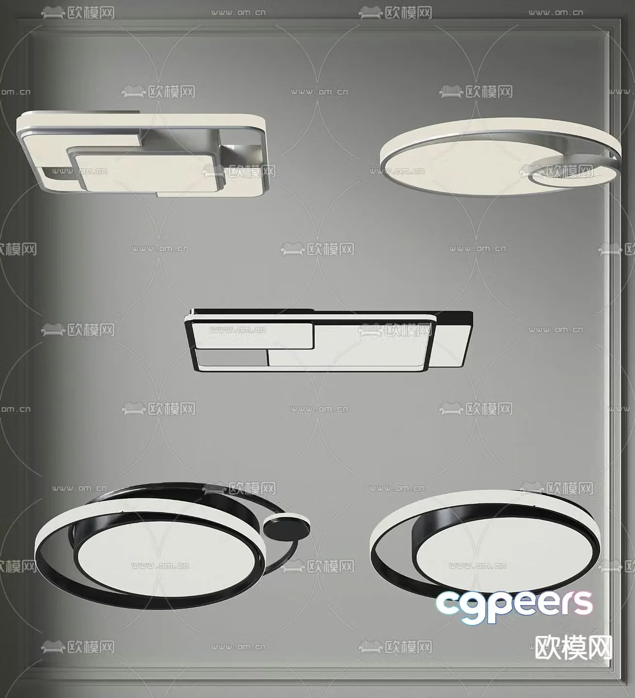 Geometric ceiling light Bedroom light 3d model
