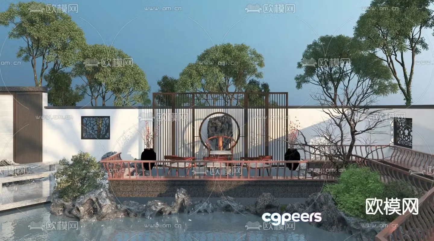 garden landscape park landscape 3d model