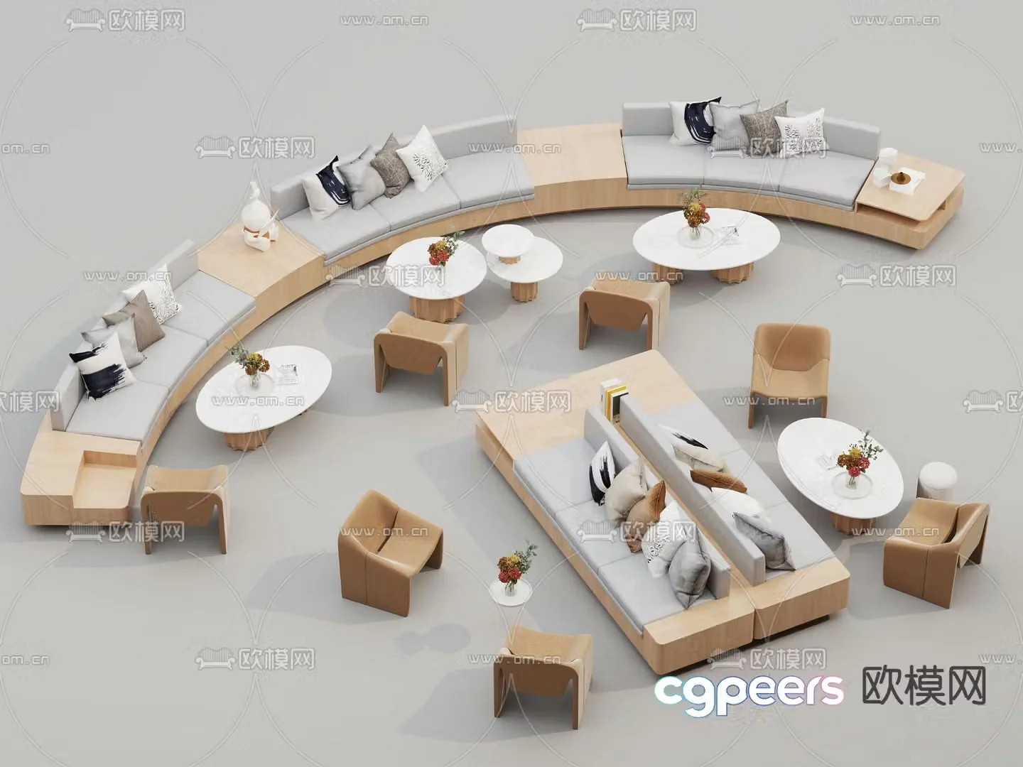 Office sofa public sofa lobby sofa 3d model